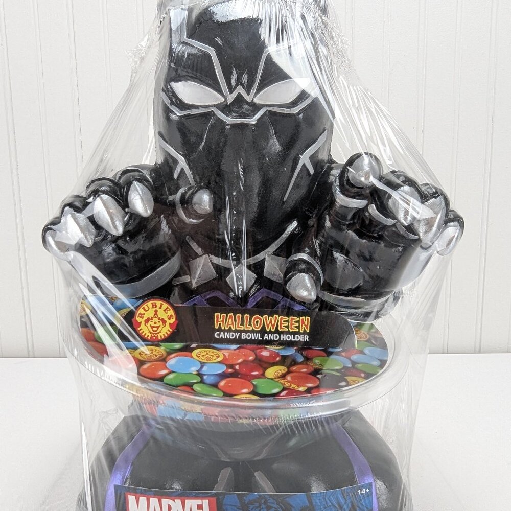 Rubie's Candy Bowl & Holder Marvel Black Panther Styrofoam Plastic Halloween New